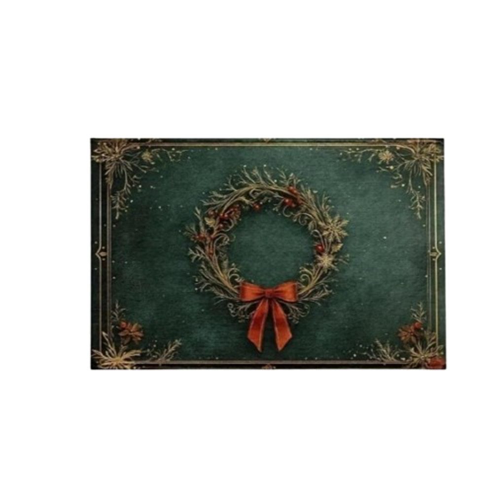 CLTYQ Fußmatte Weihnachten Wohnzimmer Waschbar,rutschfest, fleckenbeständig, Weihnachtsmuster, Weihnachten Wohnzimmer,Grün