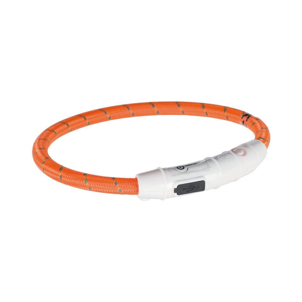 Leuchthalsband Flash Leuchtring USB orange