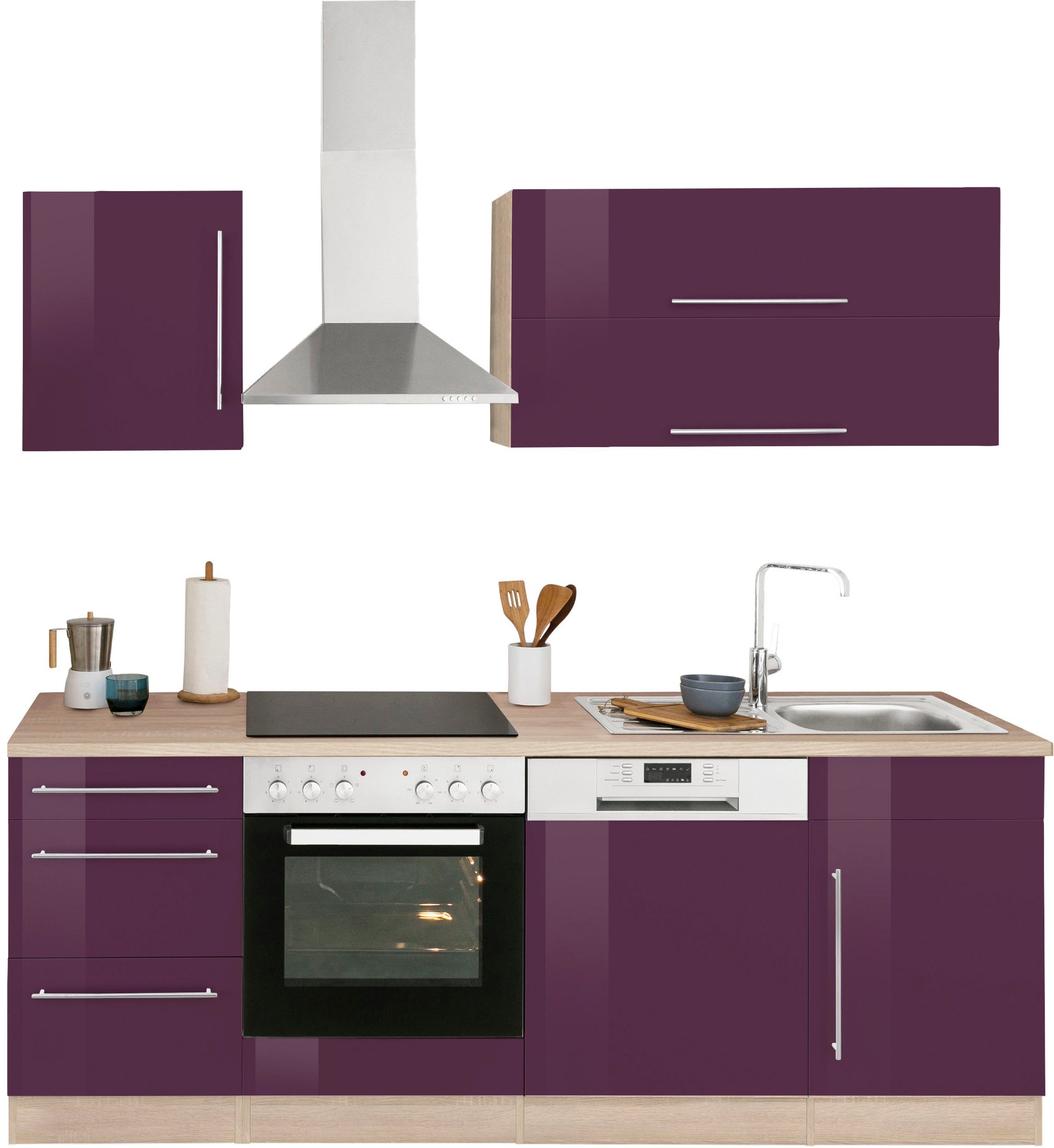 KOCHSTATION Küchenzeile KS-Samos, Breite 220 cm, günstig online kaufen