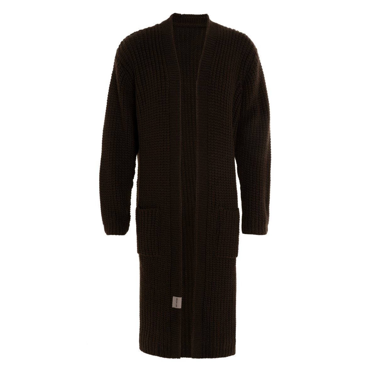 Knit Factory Strickjacke Marlo Lange Dunkelbraun 36 38 36/38 (1-tlg) Modell Marlo, für Herbst, Winter