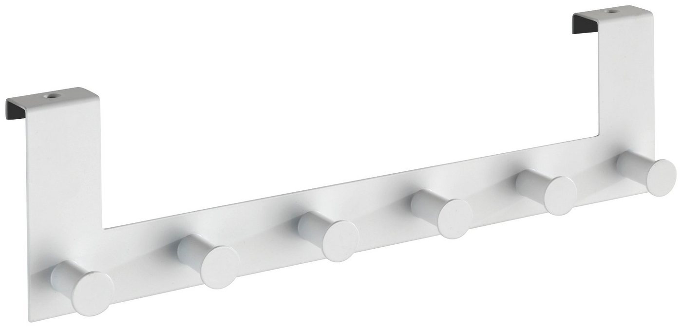WENKO Hakenleiste Celano, 6 Haken, für Türfalzstärken bis 2 cm, BxTxH: 39x7,5x11 cm