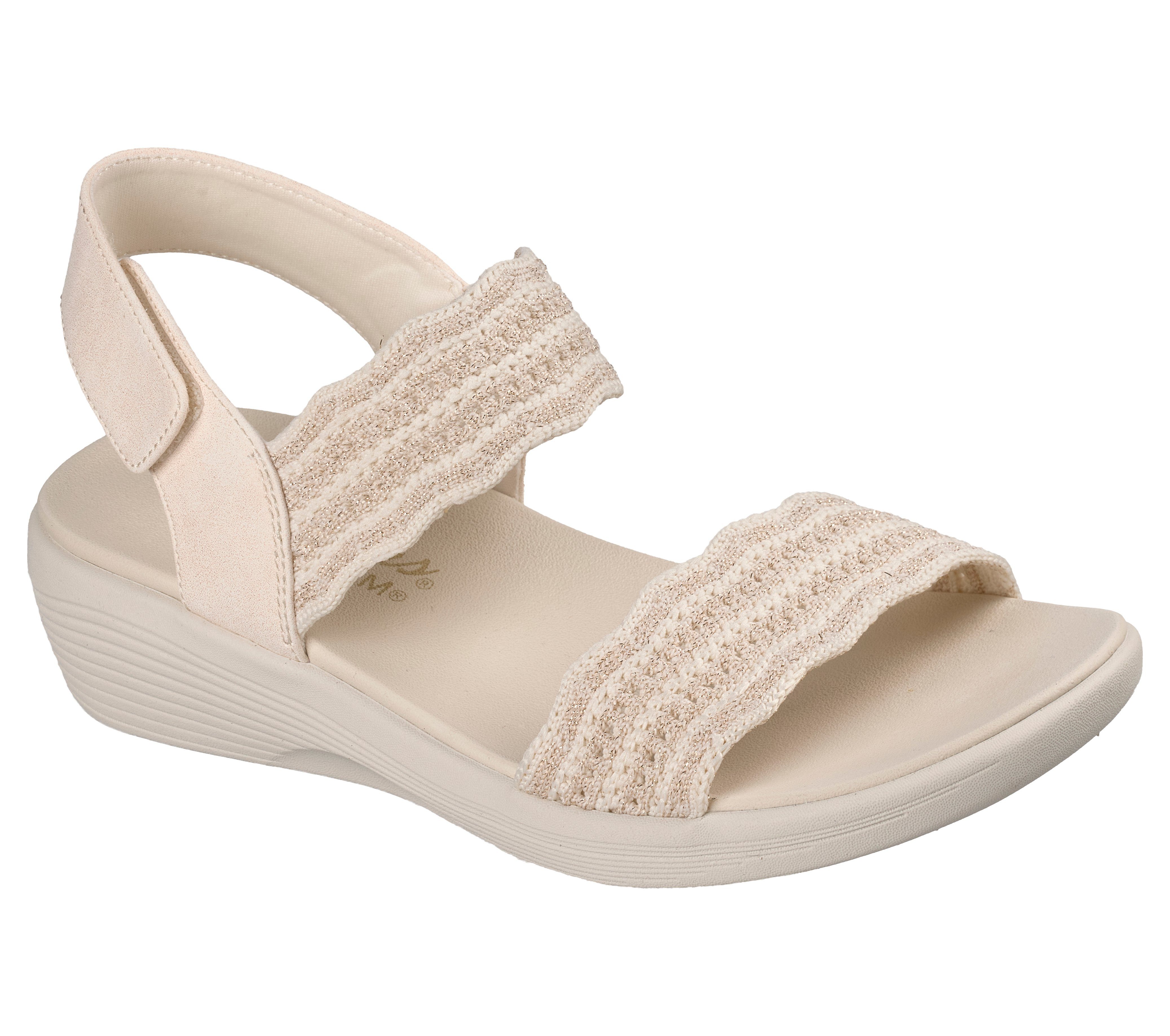 Skechers ARYA Sandale Sommerschuh, Keilsandalette mit komfortablem Luxe Foam