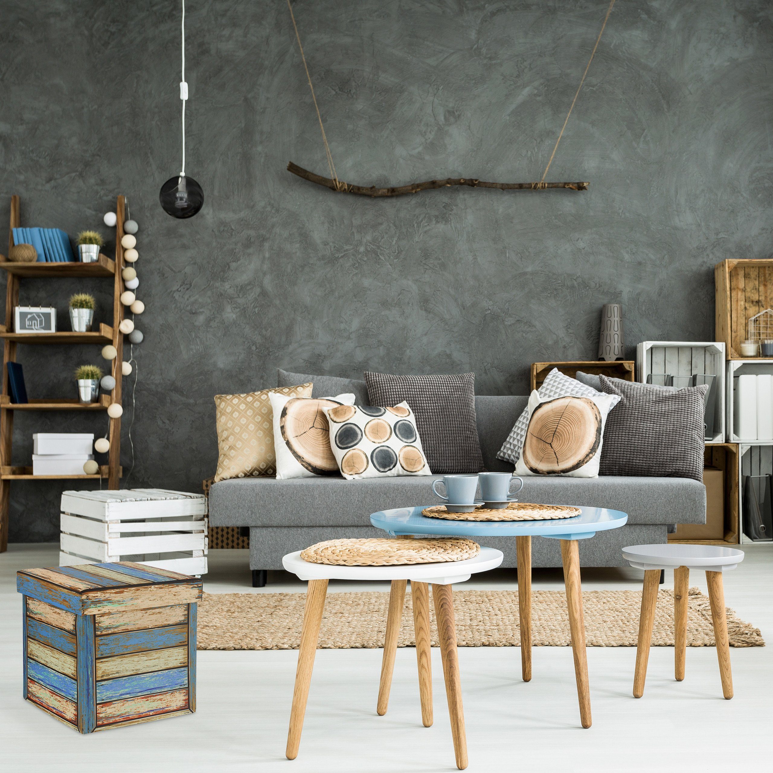 relaxdays Stauraumhocker Vintage Sitzhocker mit Stauraum günstig online kaufen