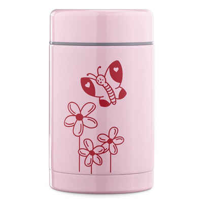Navaris Thermoflasche Thermobehälter für Babybrei 500ml - auslaufsicher - rosa