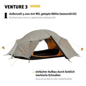 Wechsel Kuppelzelt Trekkingzelt Venture 3 Personen Camping, Fahrrad Kuppel Zelt Biwak 3,14kg