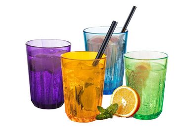 APS Gläser-Set, Tritan, 4er-SET Mehrwegbecher, bruchsichere Tritan Gläser 150ml in 4 Цвета(ов)