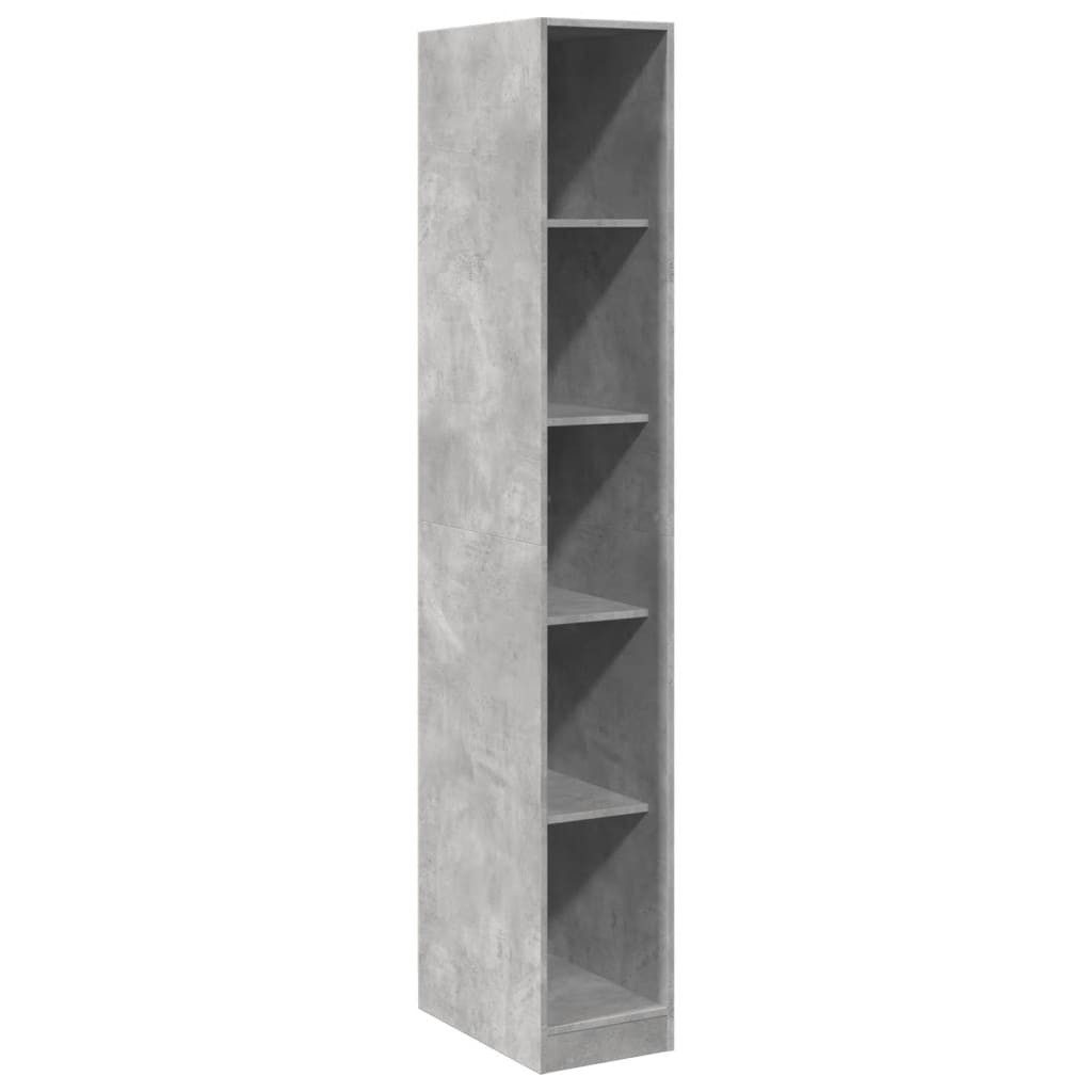 vidaXL Bücherregal 30 x 50 x 200 cm Bücherregal Holz 5 Fächer Betongrau 30x50x200 cm für