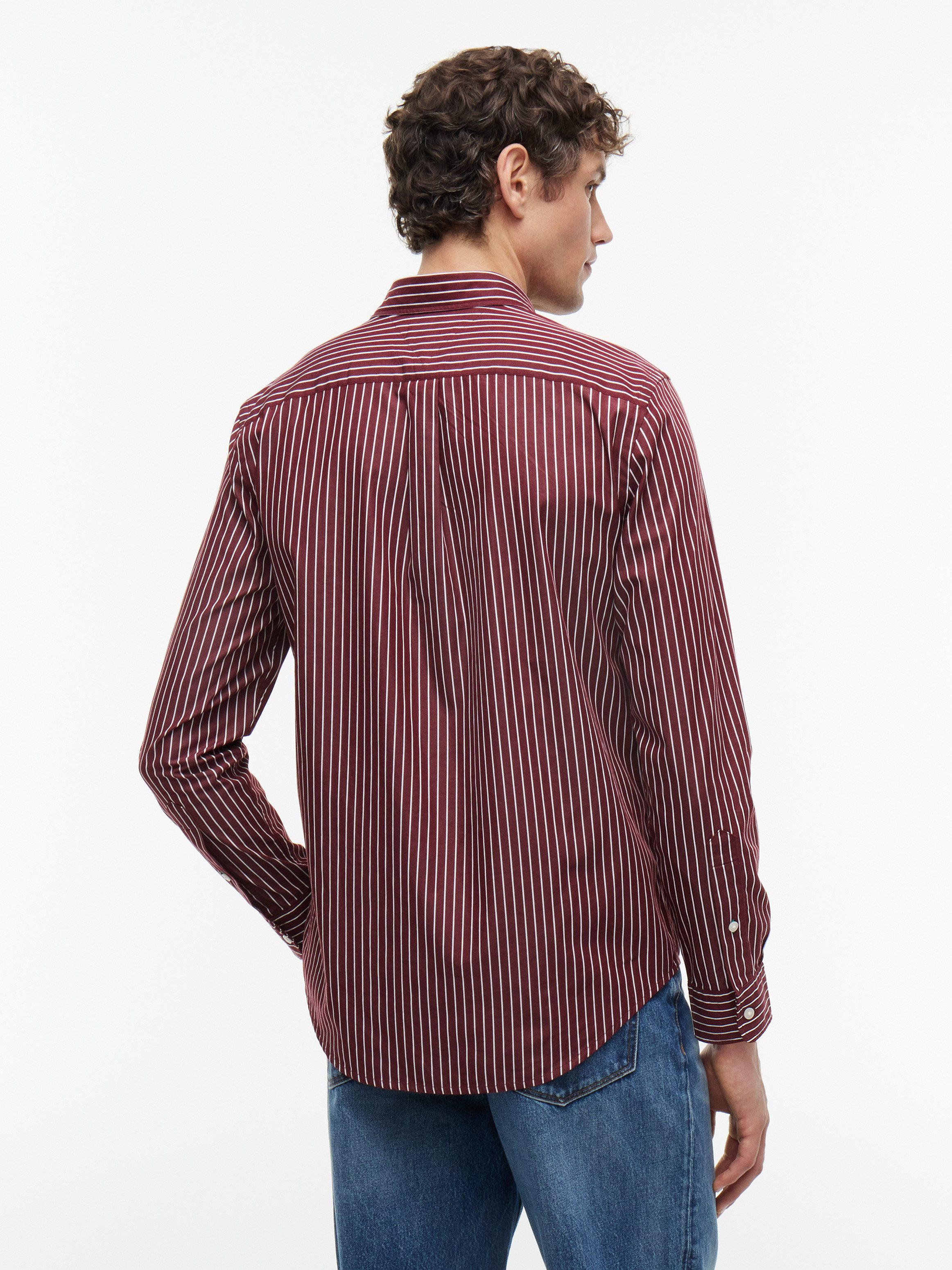 Tommy Hilfiger Langarmhemd FLEX HAIRLINE POPLIN REGULAR FIT Button-down-Kragen, gestreift