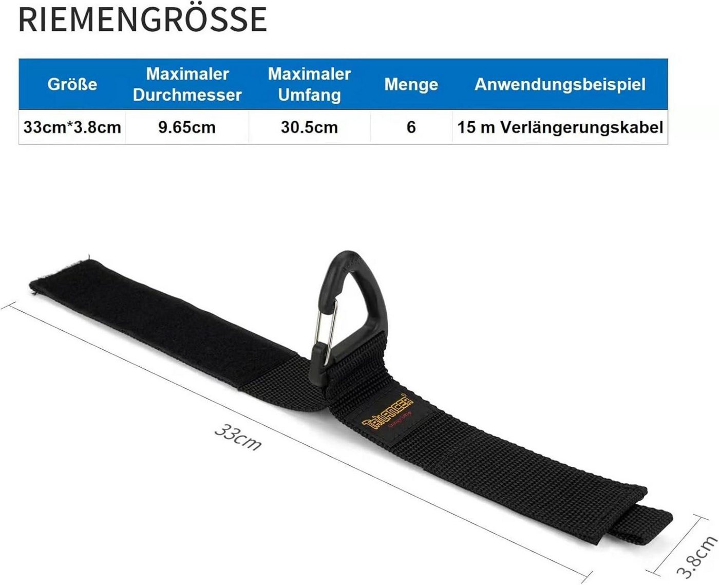 Thumbnail - LuxusKollektion Multitool Verlängerungskabel Aufhänger 6er Pack Klettbänder Dreieckschnalle