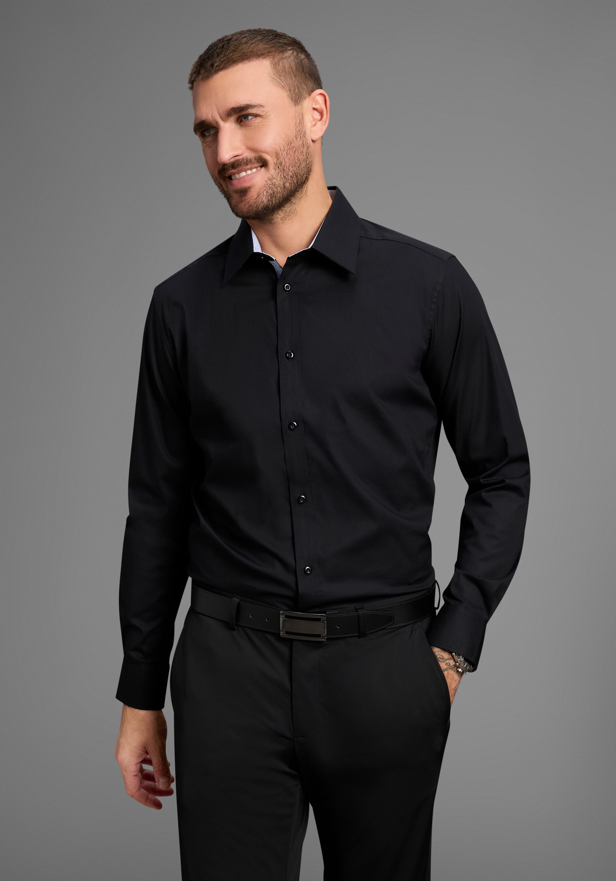 Bruno Banani Langarmhemd elastische Baumwollqualität für günstig online kaufen