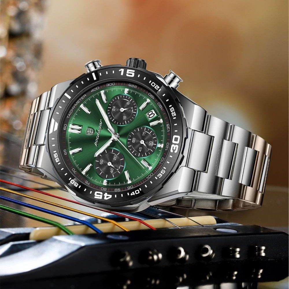 POEDAGAR Quarzuhr Poedagar Chronograph Uhr – Edelstahlgehäuse, Kalender, 4 Farben 697 – Bild 4 von 5