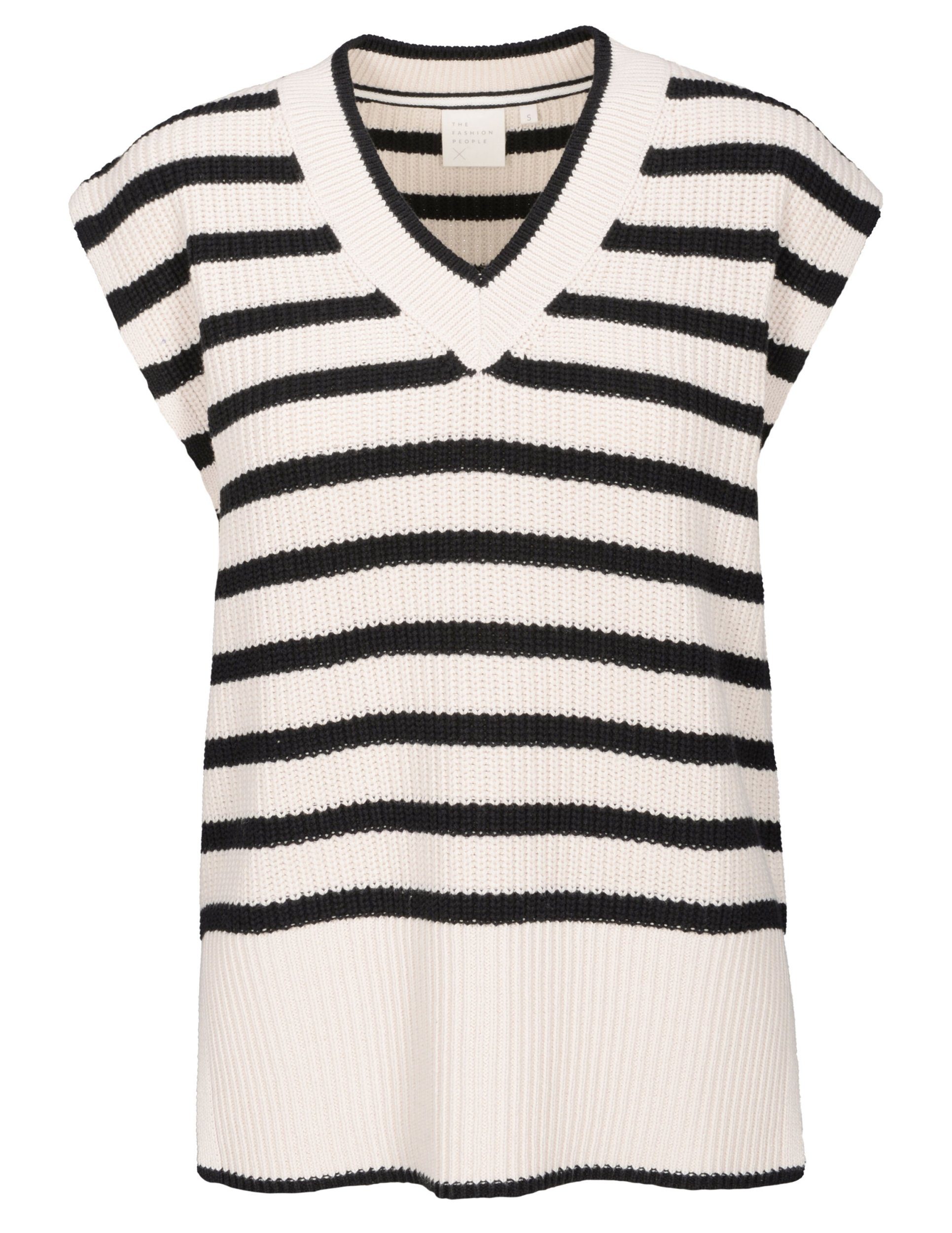 THE FASHION PEOPLE Kurzarmpullover Striped Vest,knitted,offcenter