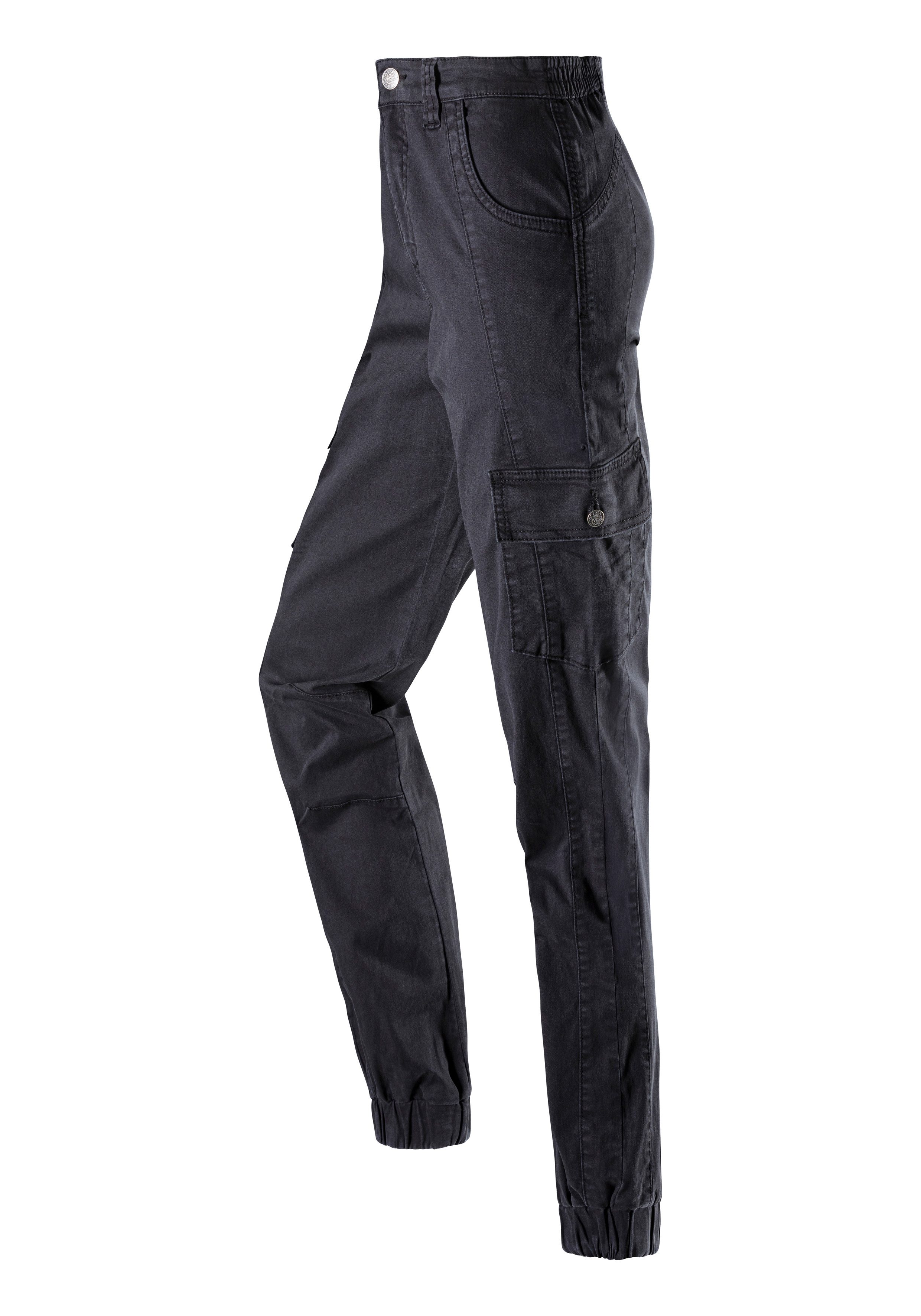 Vivance Active by Lascana Trekkinghose Cargo Jeans Optik Baumwollmix mit Cargo Taschen