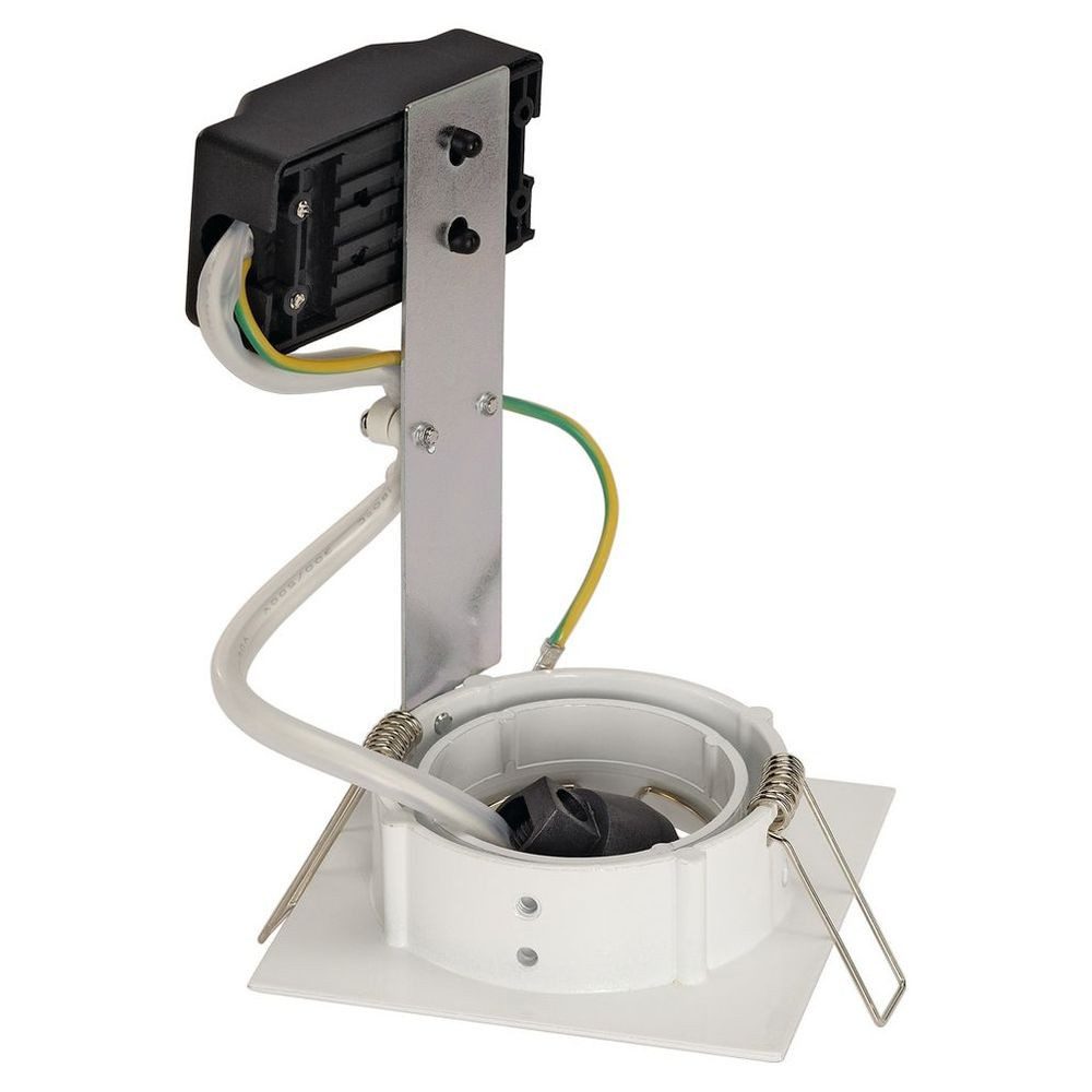 SLV Einbauleuchte Eckiger GU10 Einbaustrahler, schwenkbar, weiß