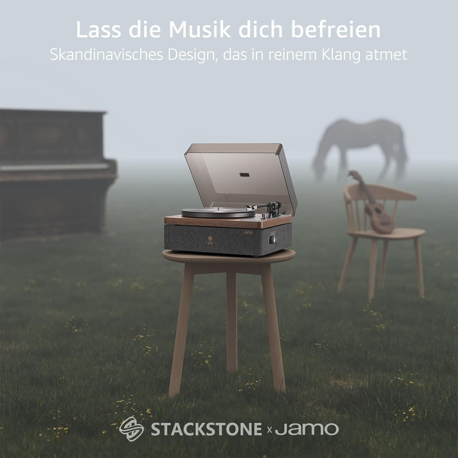 STACK STONE DS07 Jamo Vinyl Plattenspieler Bluetooth, Schallplattenspieler Plattenspieler