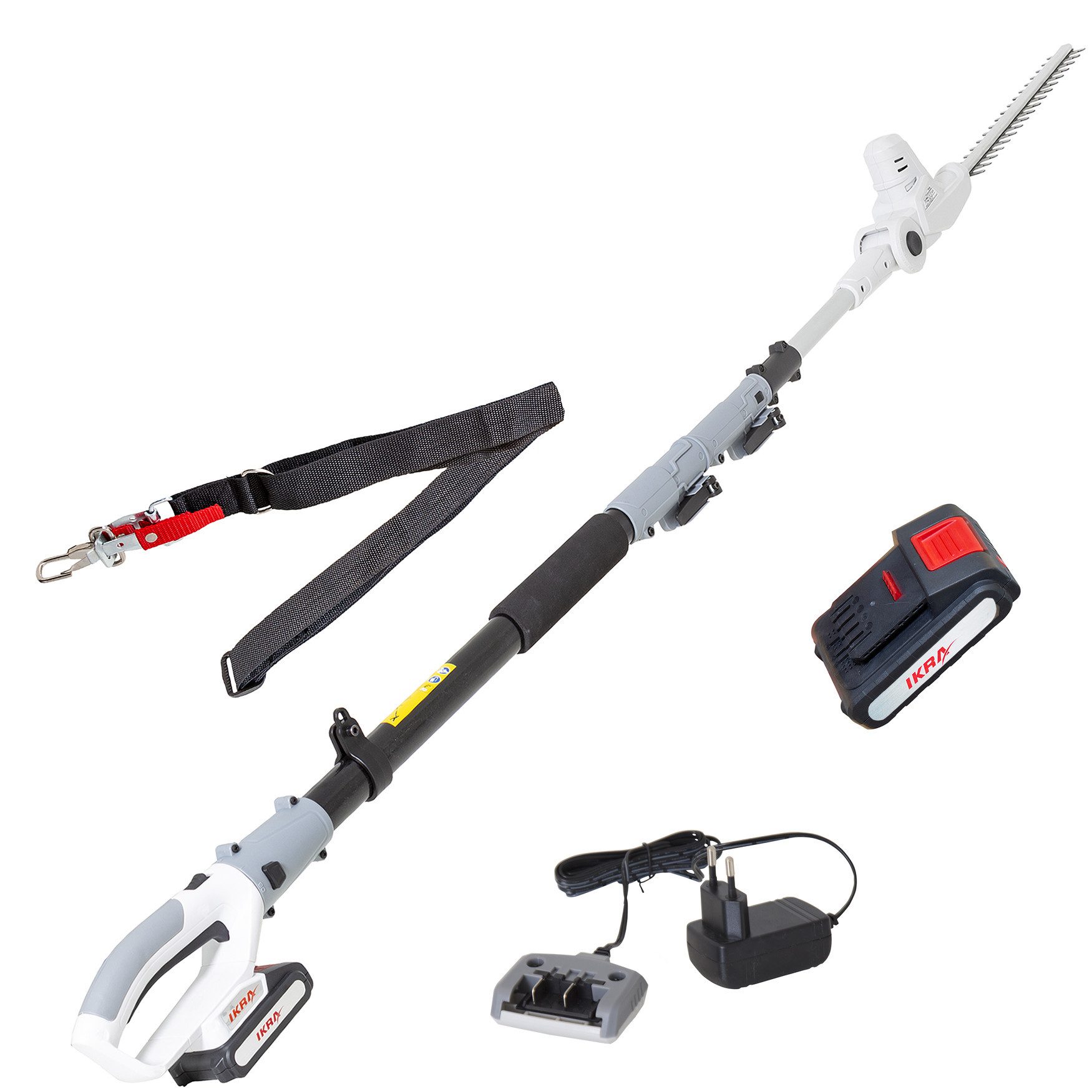 ikra GmbH Teleskop-Heckenschere ICPH 2040, bis 2,75 m Arbeitshöhe, 20 Volt Akku, Lasergeschnittene & gehärtete Messer