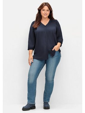 Sheego Shirtbluse Große Größen mit Chiffonpasse und Häkeldetails