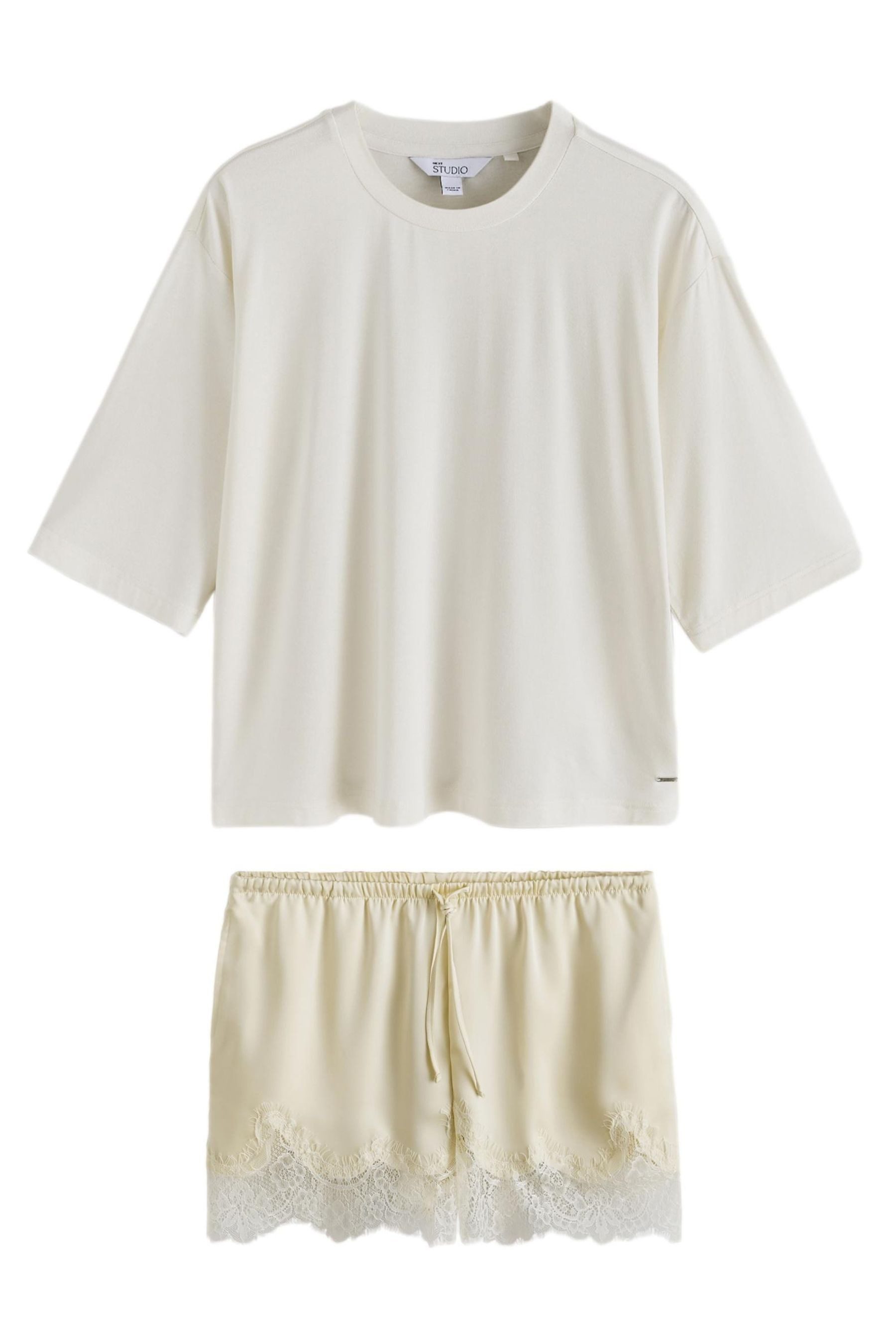 Next Pyjama Kurzes Pyjama-Set mit Spitze (2 tlg)