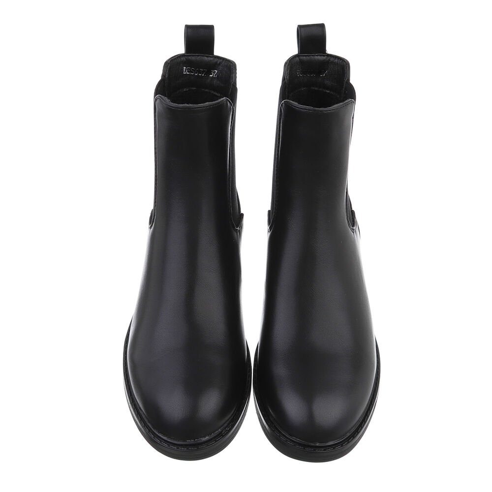 Ital-Design Damen Chelsea Freizeit Chelseaboots (84338012) Blockabsatz Chelsea Boots in Schwarz
