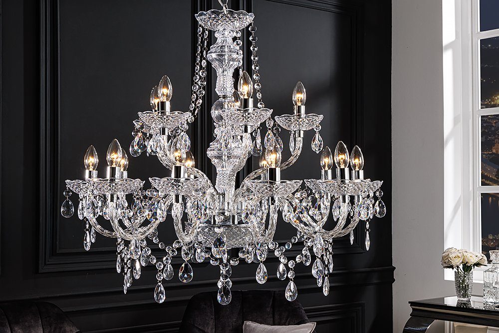 riess-ambiente Kronleuchter CRYSTAL 80cm klar, ohne Leuchtmittel, Hängelampe · Wohnzimmer · Acryl · Schlafzimmer · Barock Design