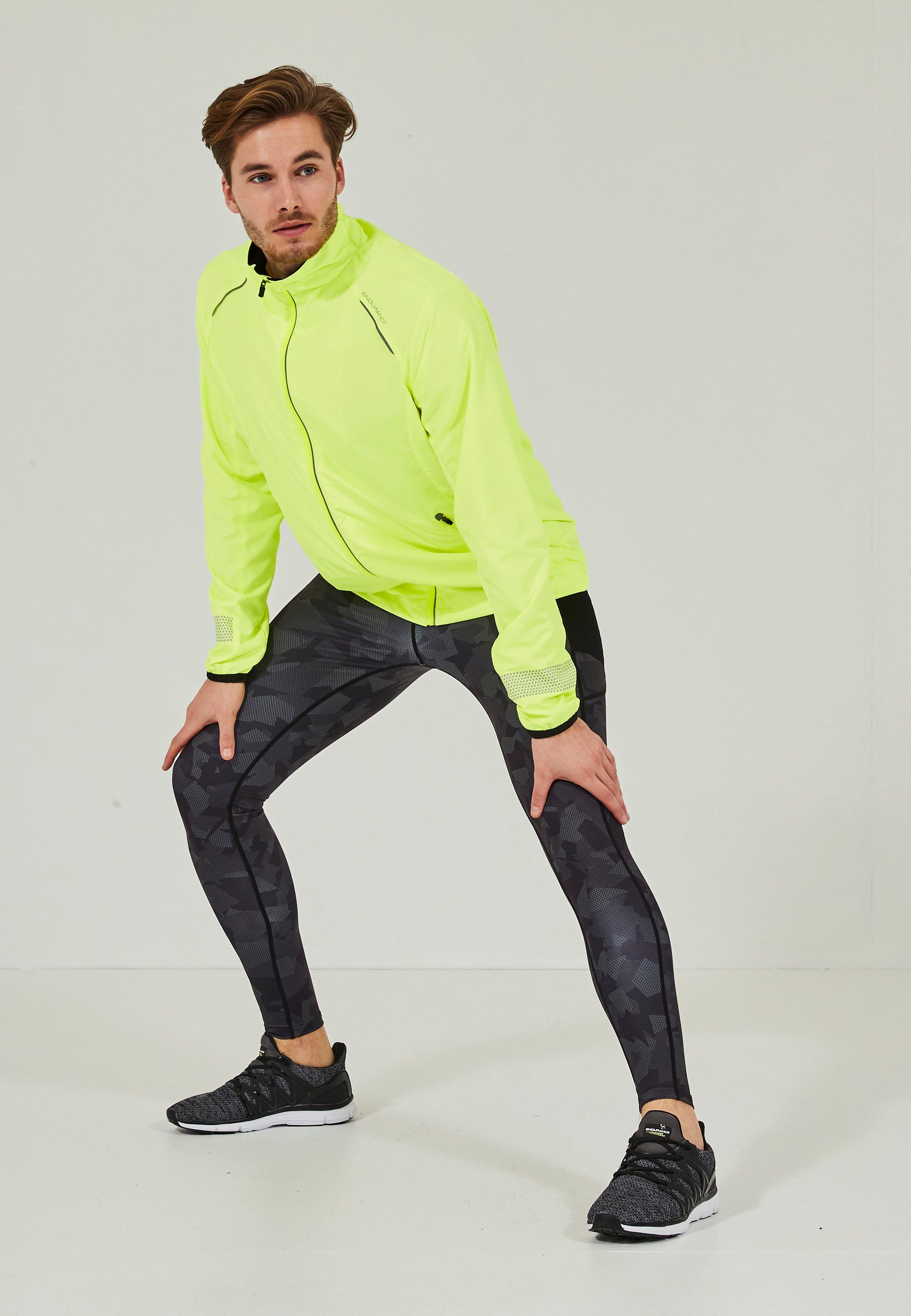 ENDURANCE Laufjacke mit gelb extra reflektierenden Elementen Earlington großen