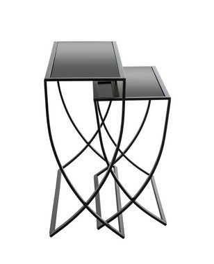 HAKU Beistelltisch HAKU Möbel Beistelltisch 2er Set - schwarz - H. 55/65cm x B. 60/80cm