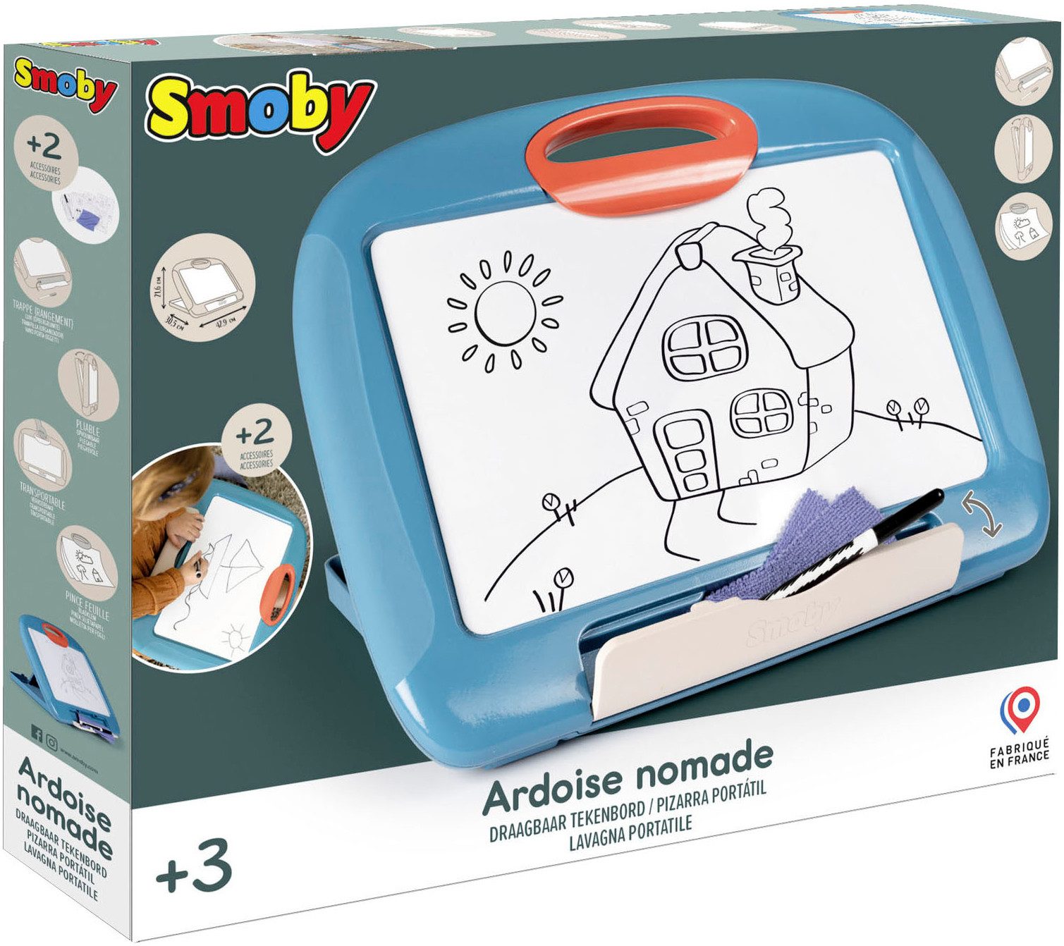 Smoby Tafel Tisch-Maltafel, mit abwischbarer Schreibfläche; Made in Europe