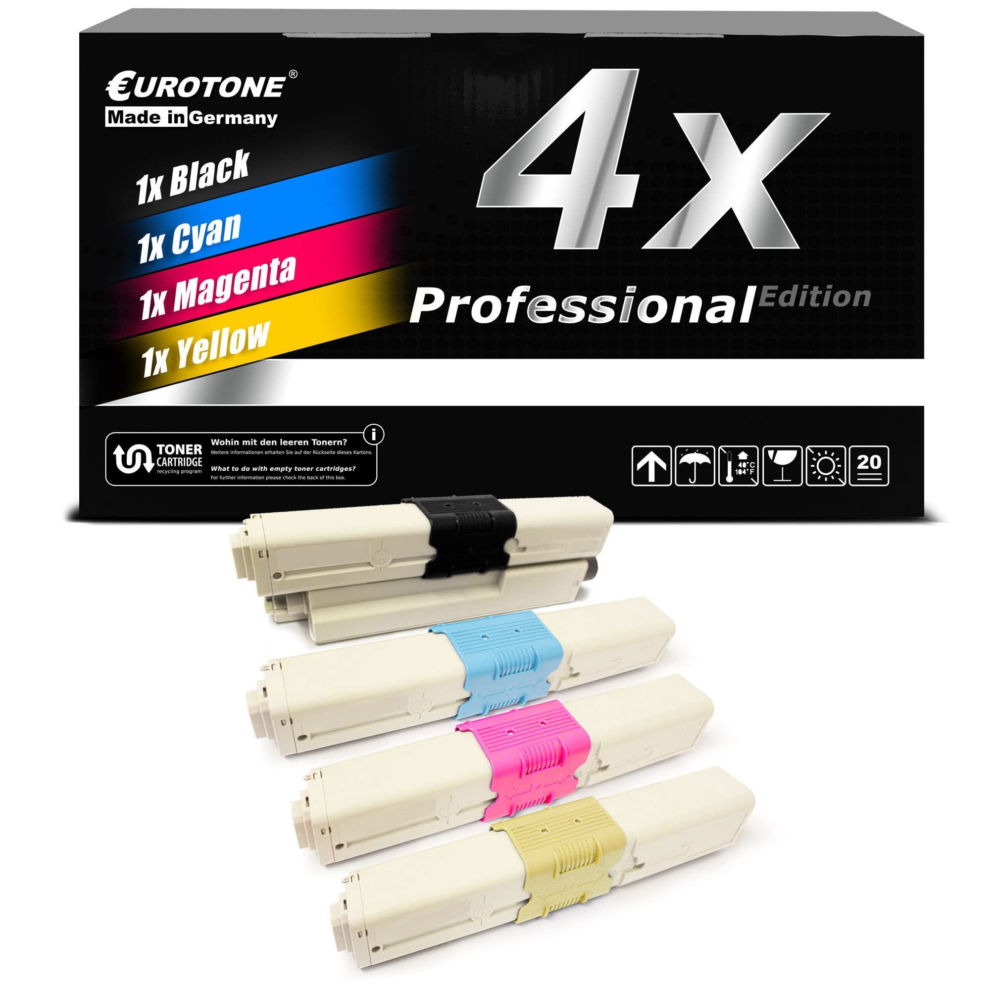 Eurotone Tonerkartusche 4X Alternative Toner im Set kompatibel für Oki C 510 DN C 511 DN C…, (Multipack, 4-St., 4-teiliges Set), Kompatibel, sofort einsatzbereit