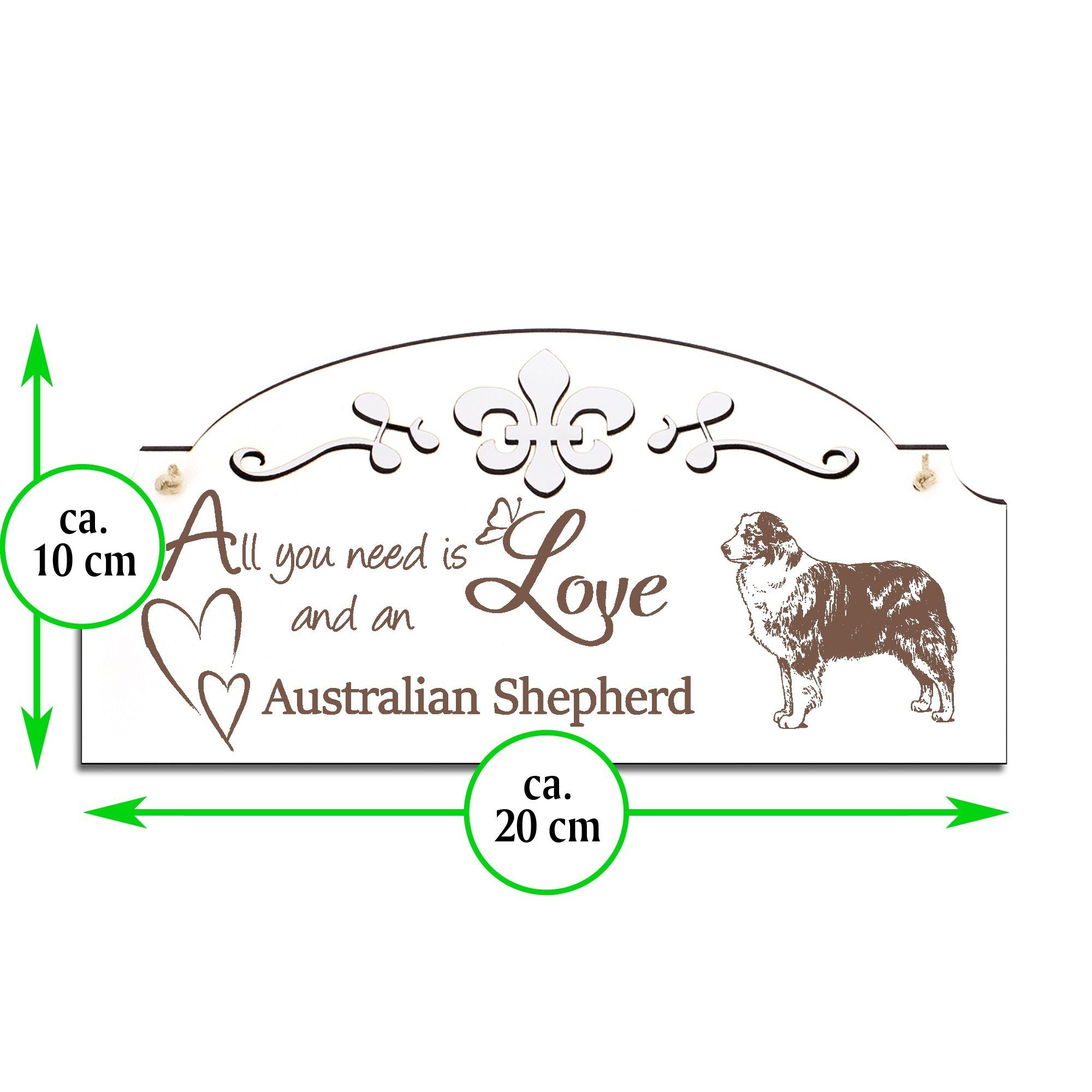 Australian 20x10cm All need Hängedekoration you Deko is Shepherd Love Dekolando