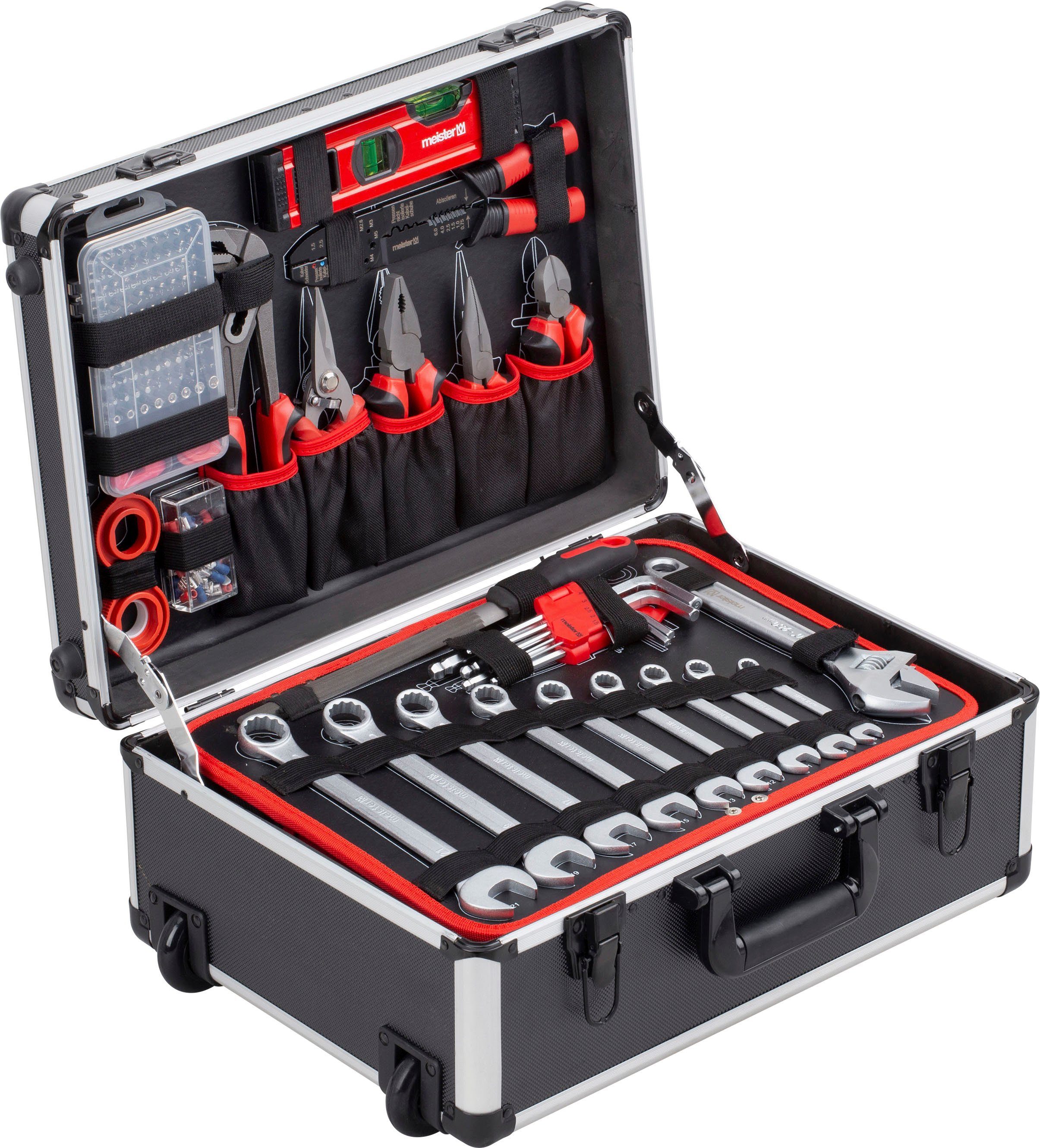 meister Werkzeugset Profi-Werkzeugtrolley/8971480, 238-tlg., mit Rollen günstig online kaufen