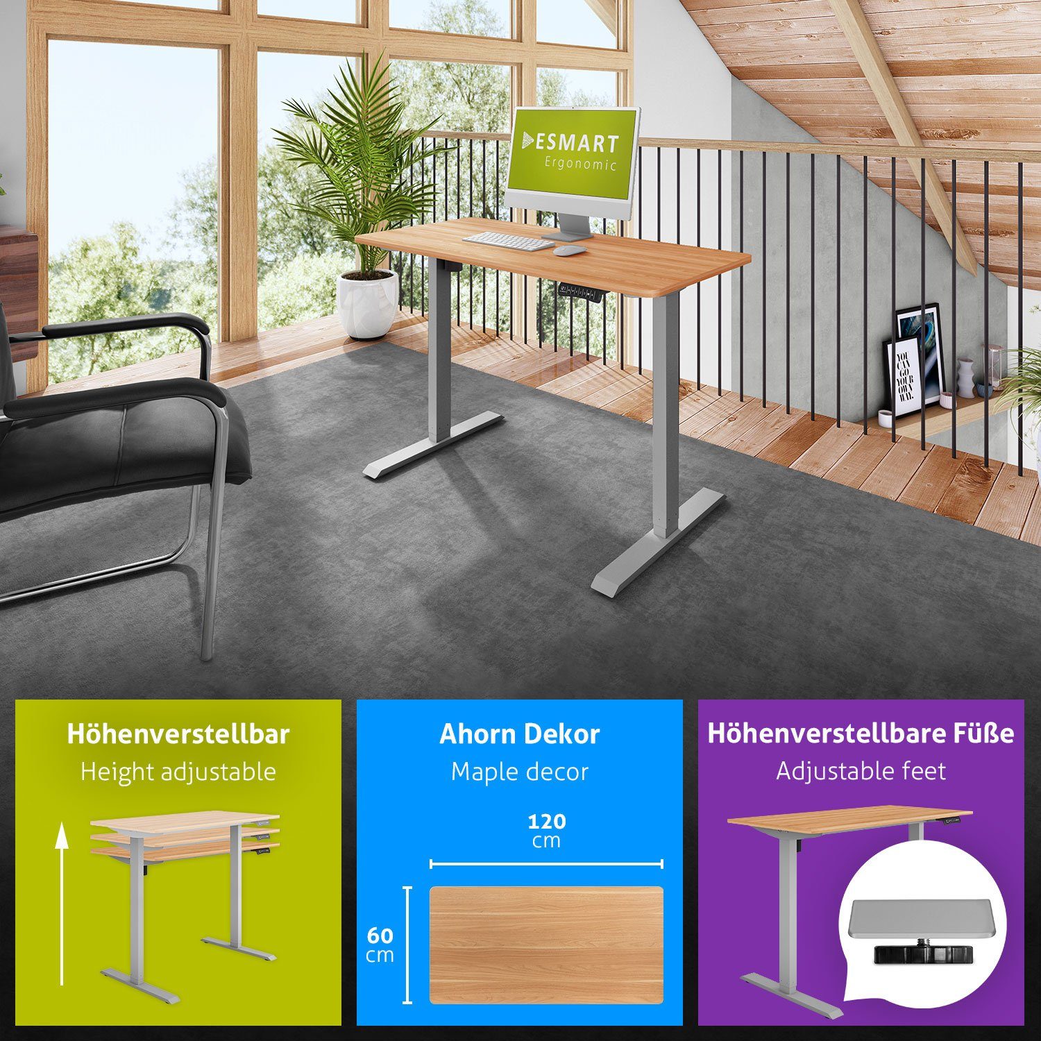 ESMART Schreibtisch ESMART Germany, ETX-121 Elektrisch günstig online kaufen