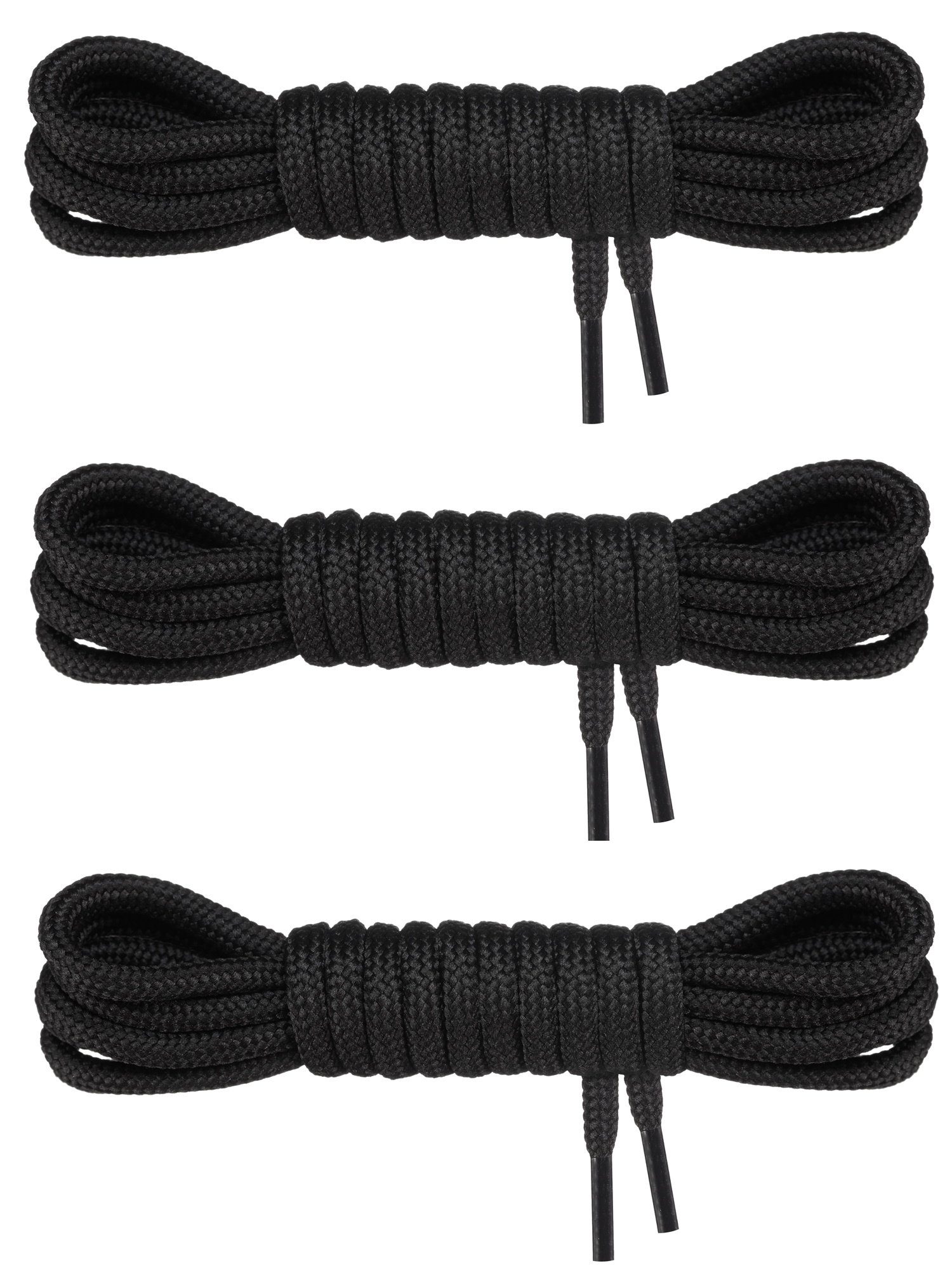 3 Paar Ø 2.4 mm Miscly Schnürsenkel für Anzugschuhe – 100% Baumwolle Rund Reißfest Dünn 