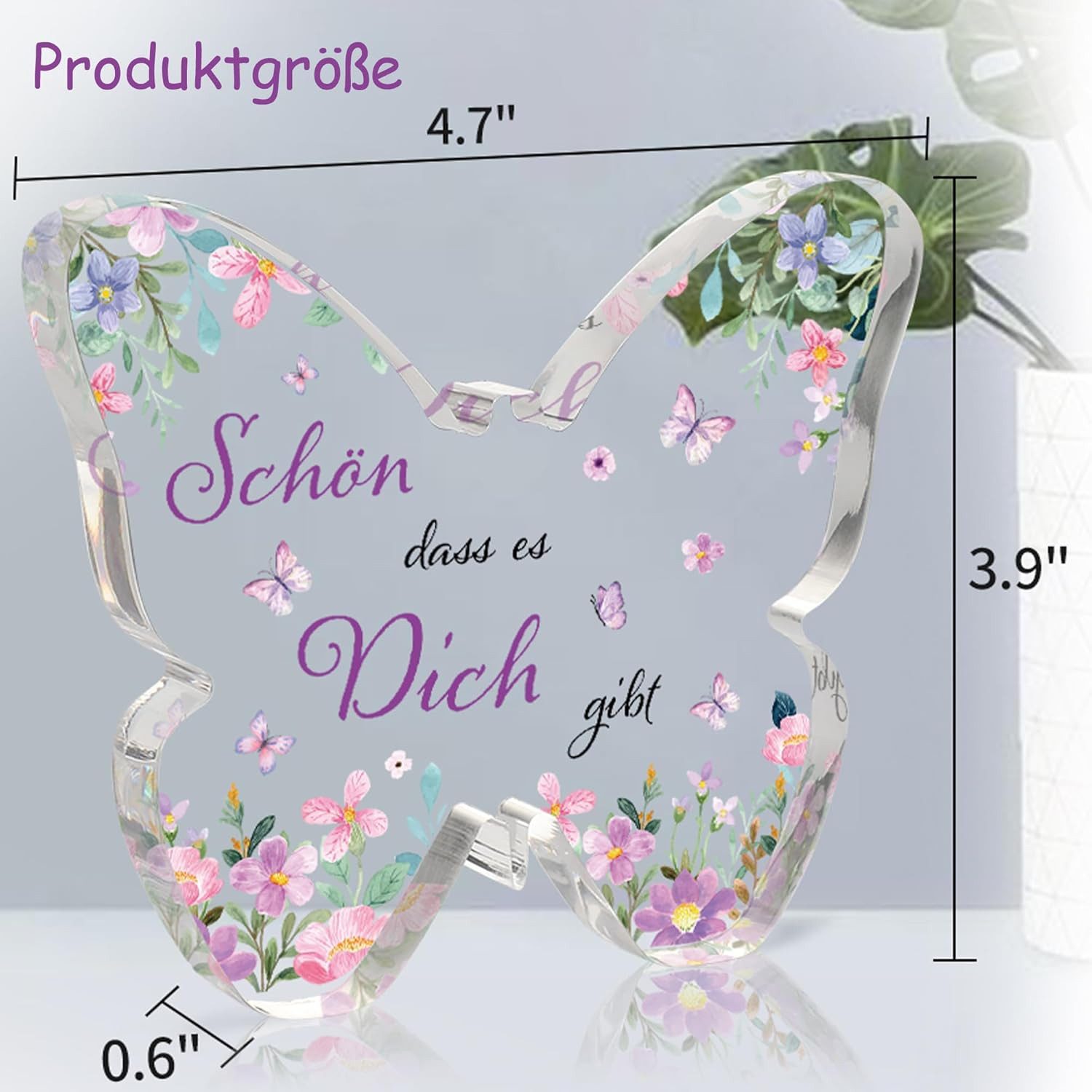 FELIXLEO Dekofigur Schmetterling Acryl Deko Geschenk Frauen Tischdekoration langlebig (1 St)