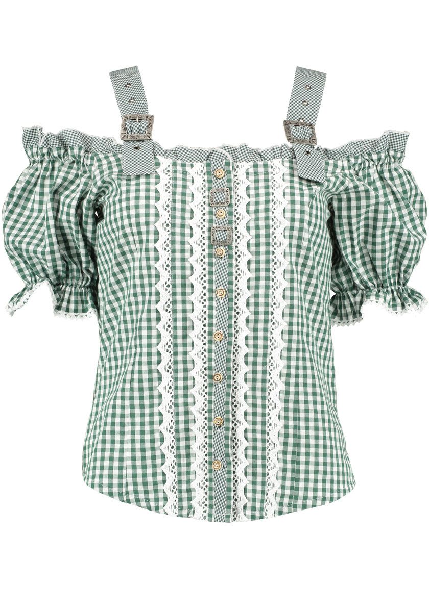 OS Trachten Trachtenbluse Ximira Tailliert, Bluse mit Trägern, Puffärmel, S günstig online kaufen