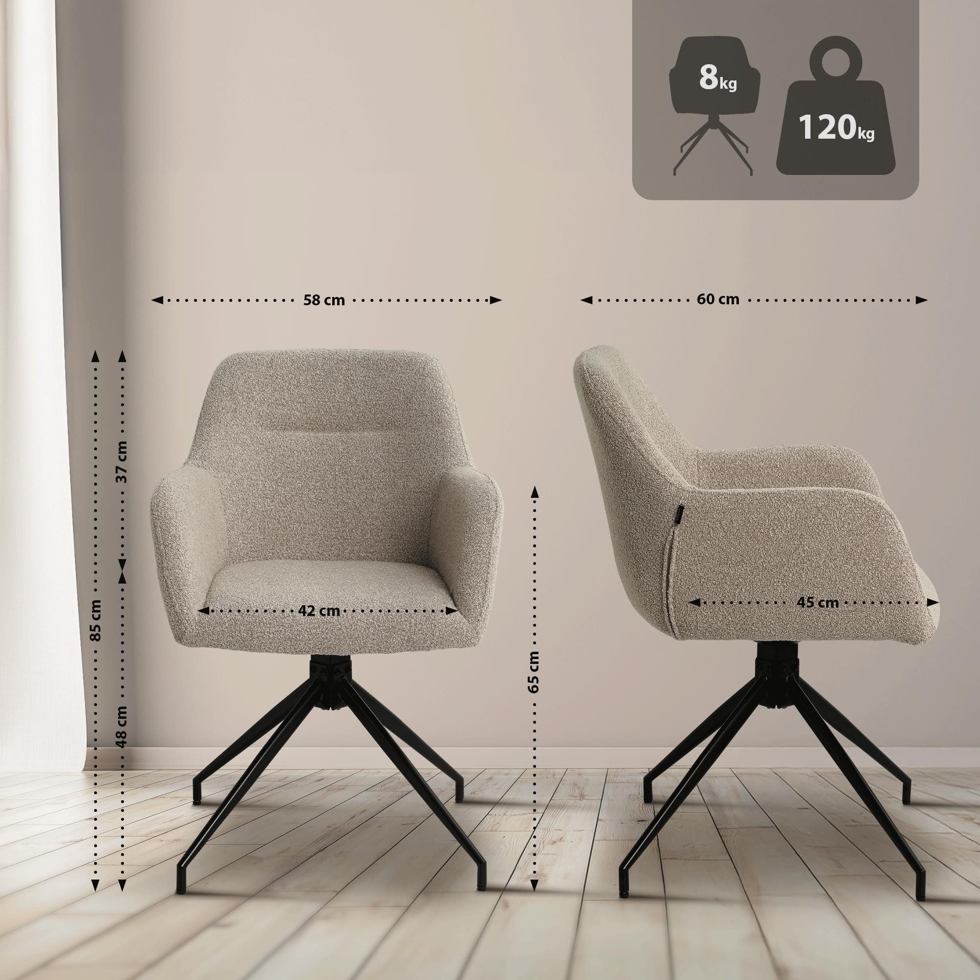 CLP Esszimmerstuhl Esszimmerstuhl Merlinda, 360° Drehstuhl, Teddystoff-Pols günstig online kaufen