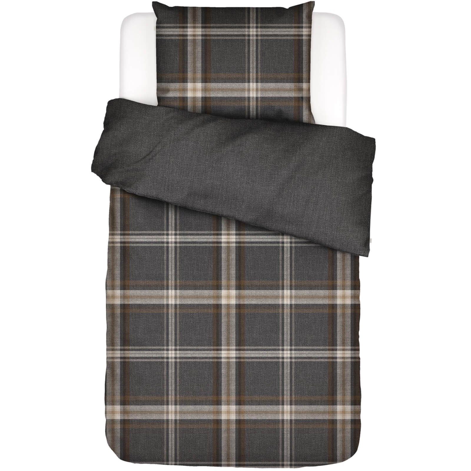 Essenza Bettwäsche Valentina Grey Flanell, Flanell, 2 teilig, kariert, Lini günstig online kaufen