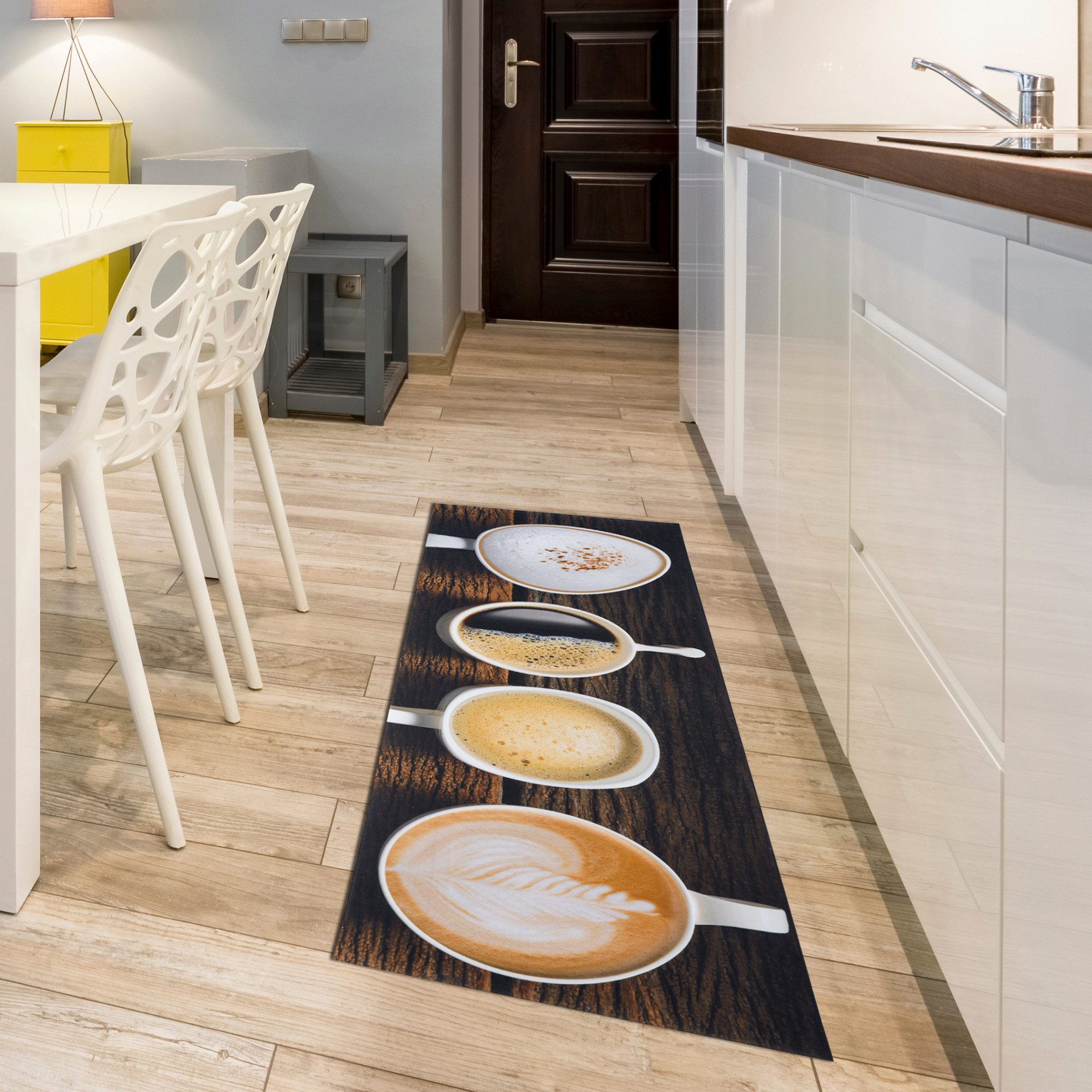 Andiamo Läufer Kitchen, rechteckig, Höhe: 3 mm, Vinyl-Küchenläufer, moderne Küchenmotive, Pasta, Gewürze, Kaffee
