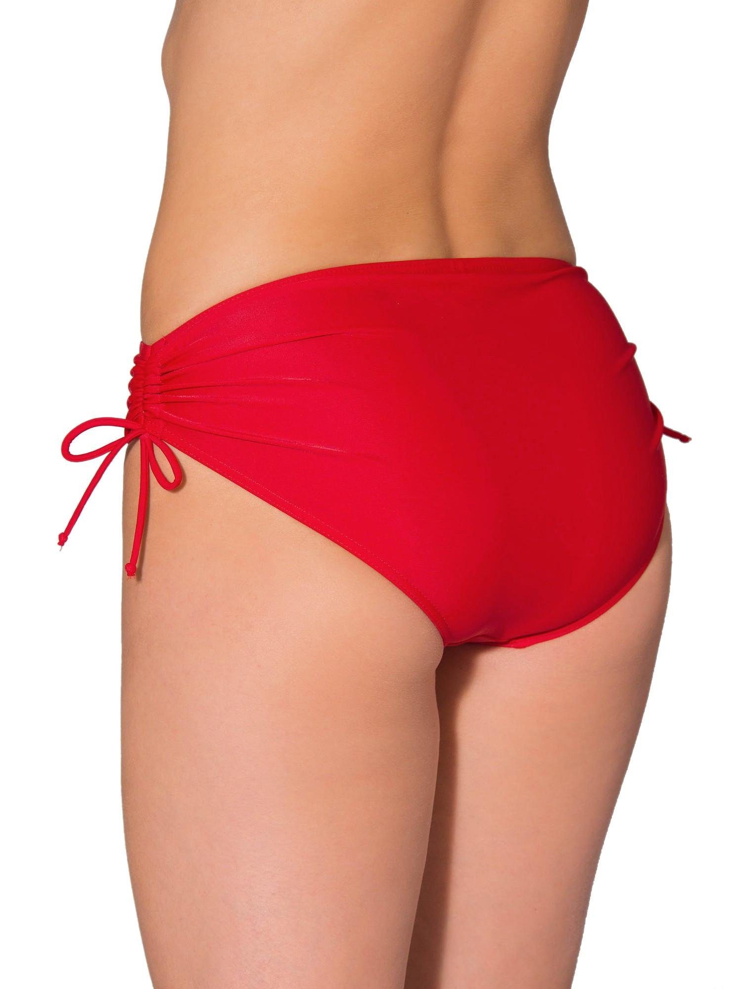 Bikini-Hose Aquarti Bikinihose und Raffung mit Schnüren Damen Aquarti Rot
