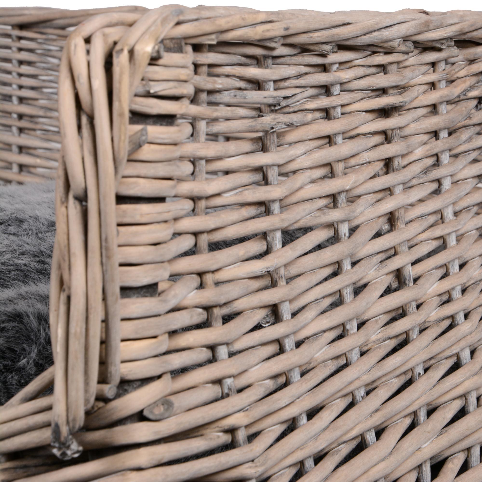UNUS ANIMALS Tierkorb Haustierkorb eckig mit Kissen, Hundebett, Hunde-Couch, Haustierbett, Körbchen, Katzenkorb, Katzenbett – Bild 4 von 5