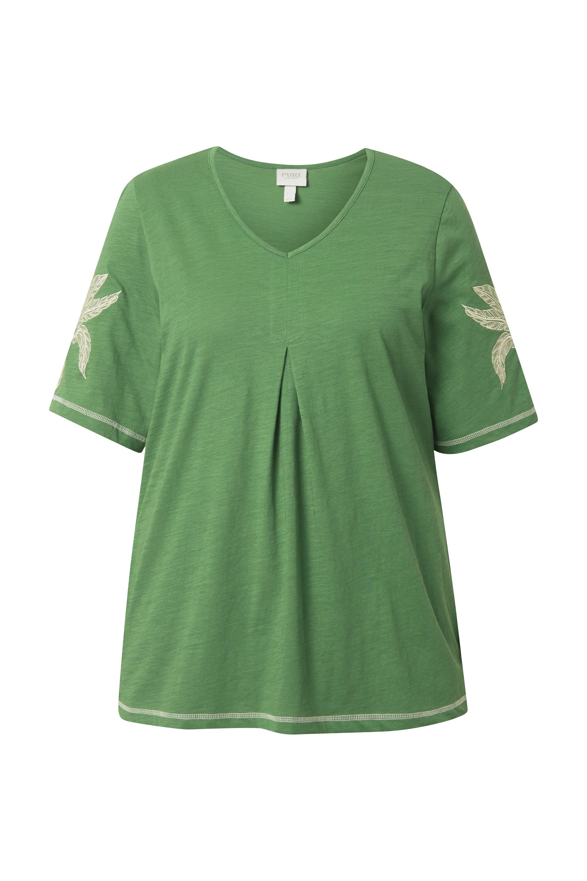 Ulla Popken T-Shirt T-Shirt Palmen V-Ausschnitt günstig online kaufen