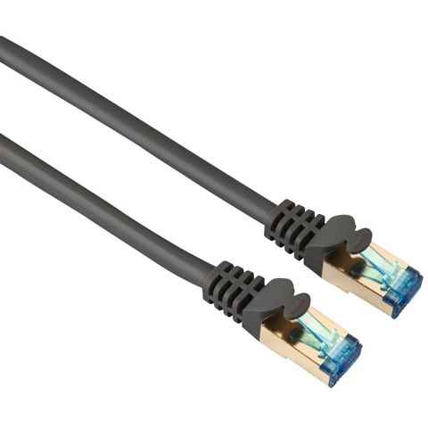 Hama CAT6 Netzwerkkabel PiMF 10m geschirmt Grau LAN-Kabel, RJ45, Kein (1000 cm), Patch-Kabel Cat 6 Gigabit Ethernet