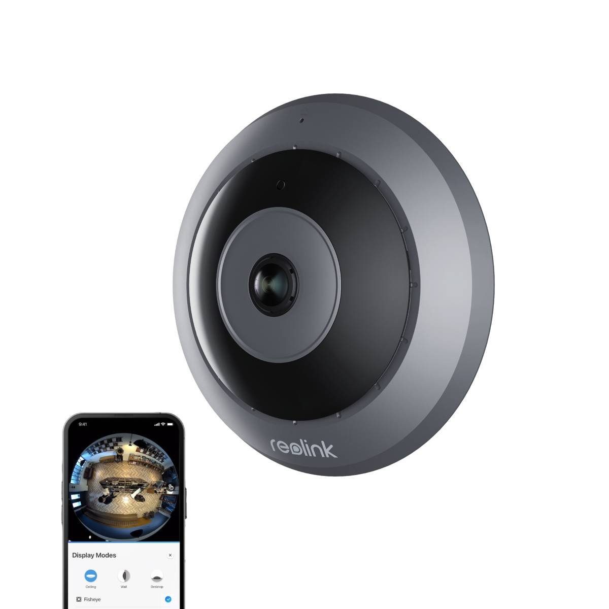 Reolink 6MP 360° Panorama PoE Fisheye-Kamera FE Series E81C Überwachungskamera (Bewegungserkennung, Personenerkennung, 2-Wege-Audio)