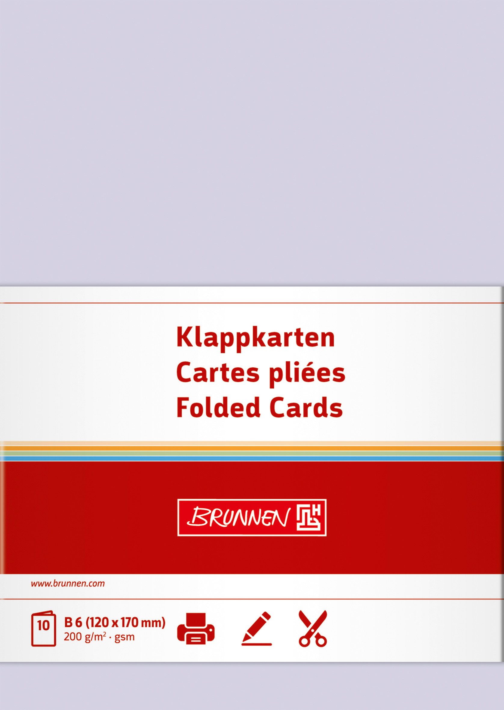 BRUNNEN Grußkarten Klappkarte B6 200g lilac 10Karten