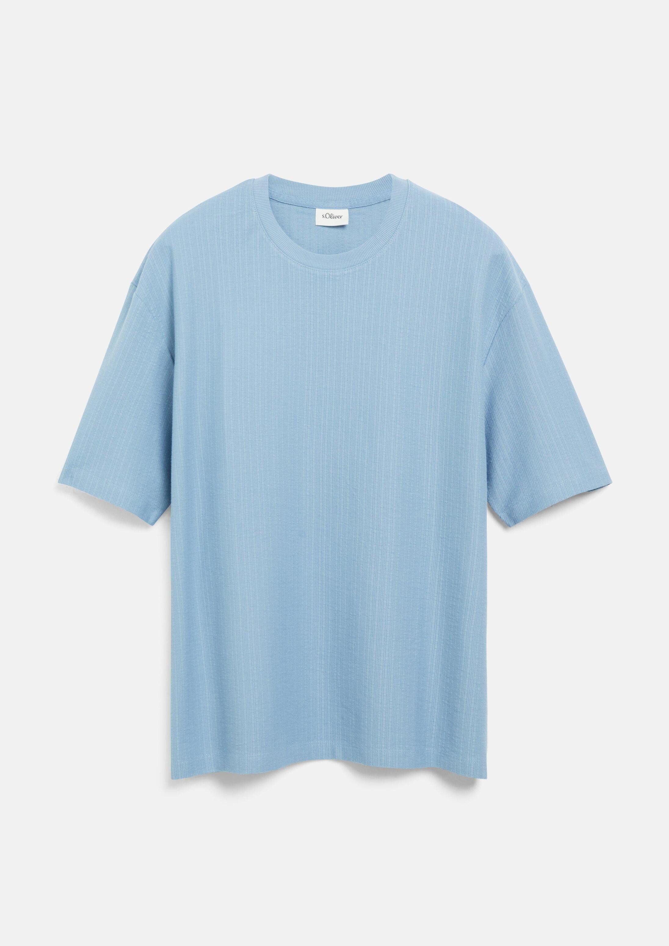 s.Oliver Kurzarmshirt T-Shirt T-Shirt mit Ripp-Struktur im Modern Fit
