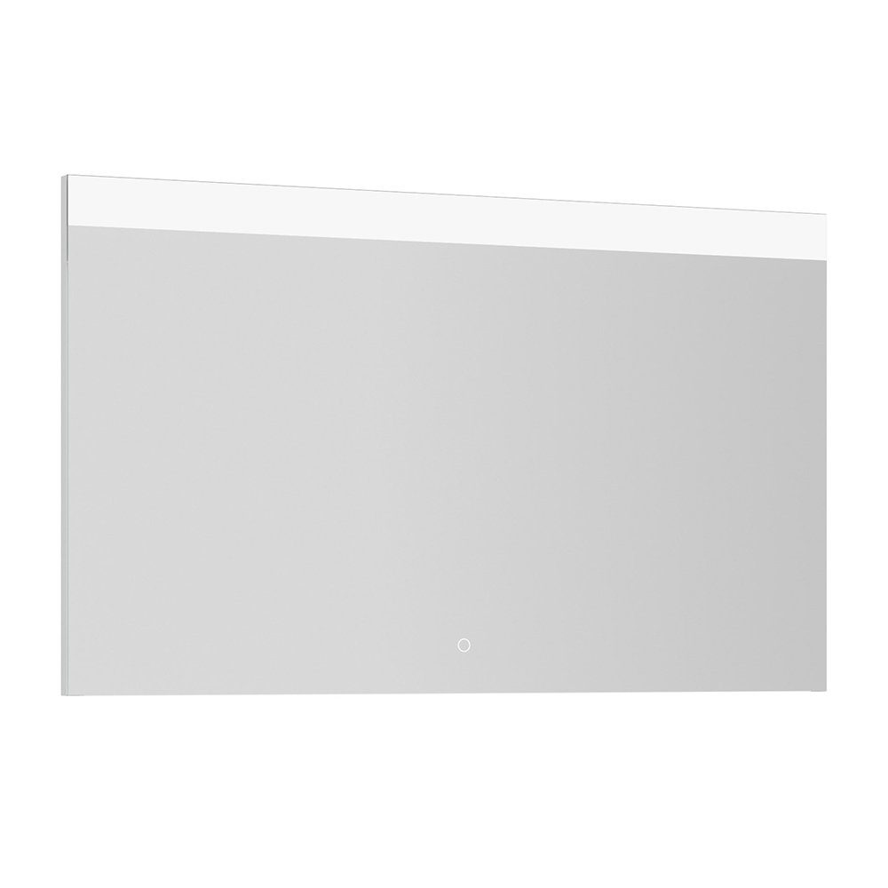 Lomadox Badspiegel PALERMO-136-GREY, Badezimmer Spiegel mit LED Beleuchtung, B/H/T ca. 120/72/2,5 cm