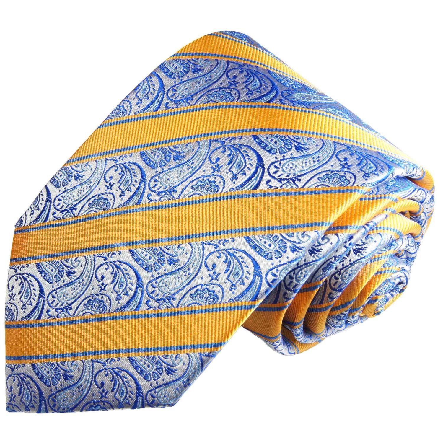 Paul Malone Herren 100% 2002 gestreift Seide blau Krawatte (6cm), Schmal Seidenkrawatte gelb Schlips Elegante paisley