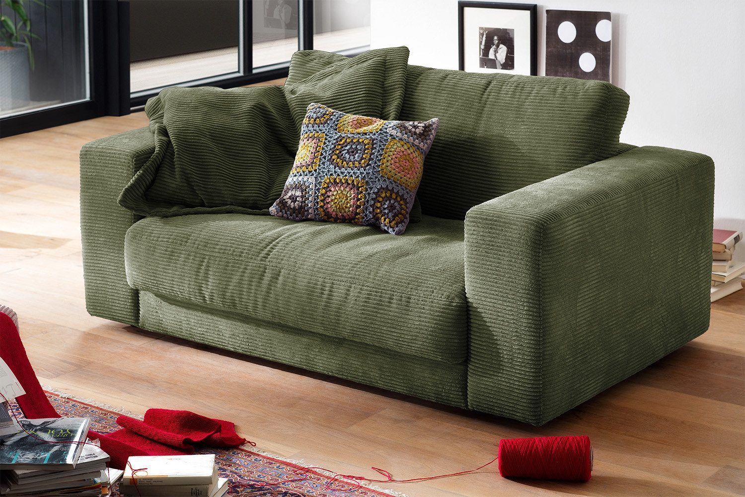 KAWOLA Sessel MADELINE, Doppelsessel Loveseat Cord verschiedene Farben