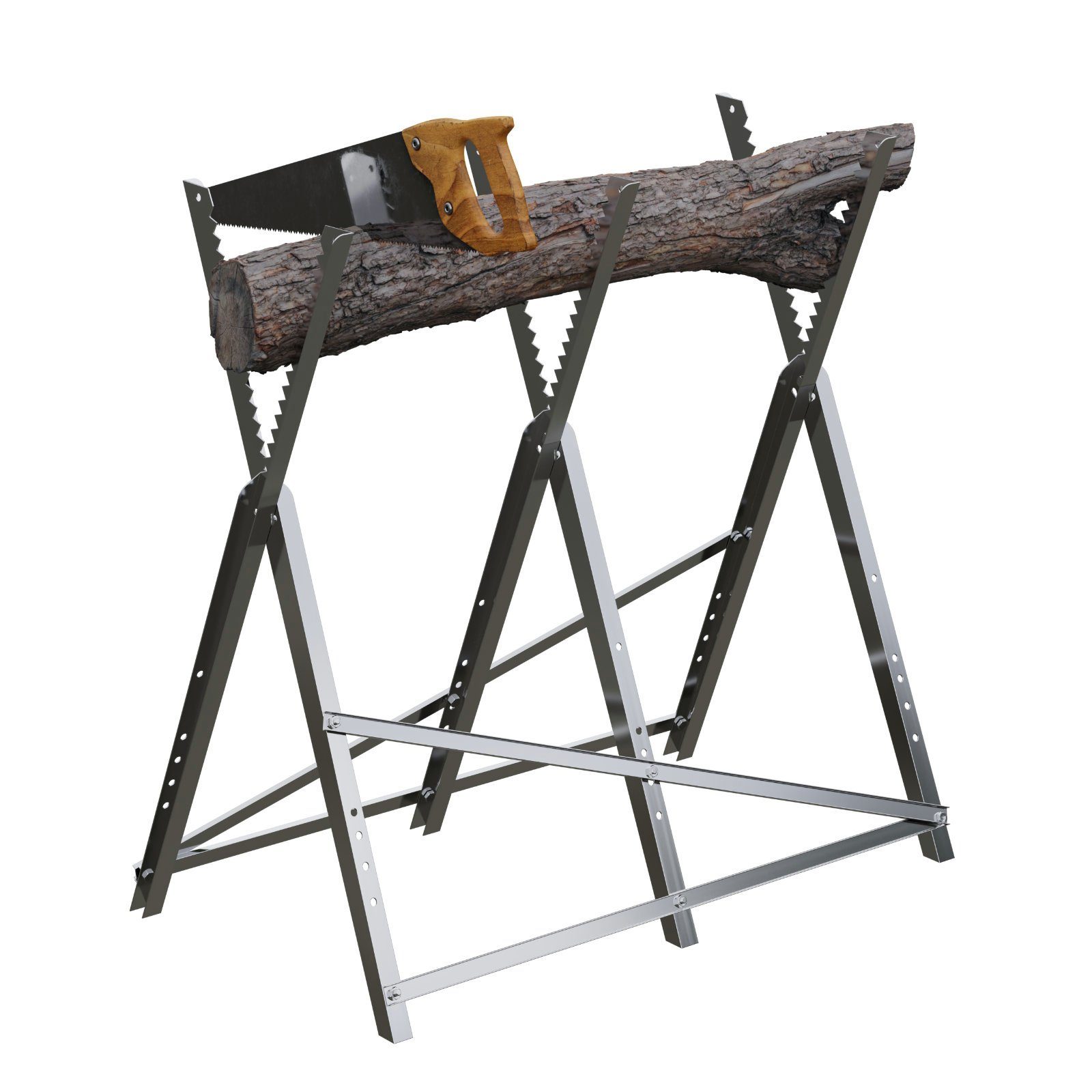 HAGO Tiefspül-WC HAGO24 Holzsägebock Metall verzinkt 3-fach Stammhalter Zahnung klappba