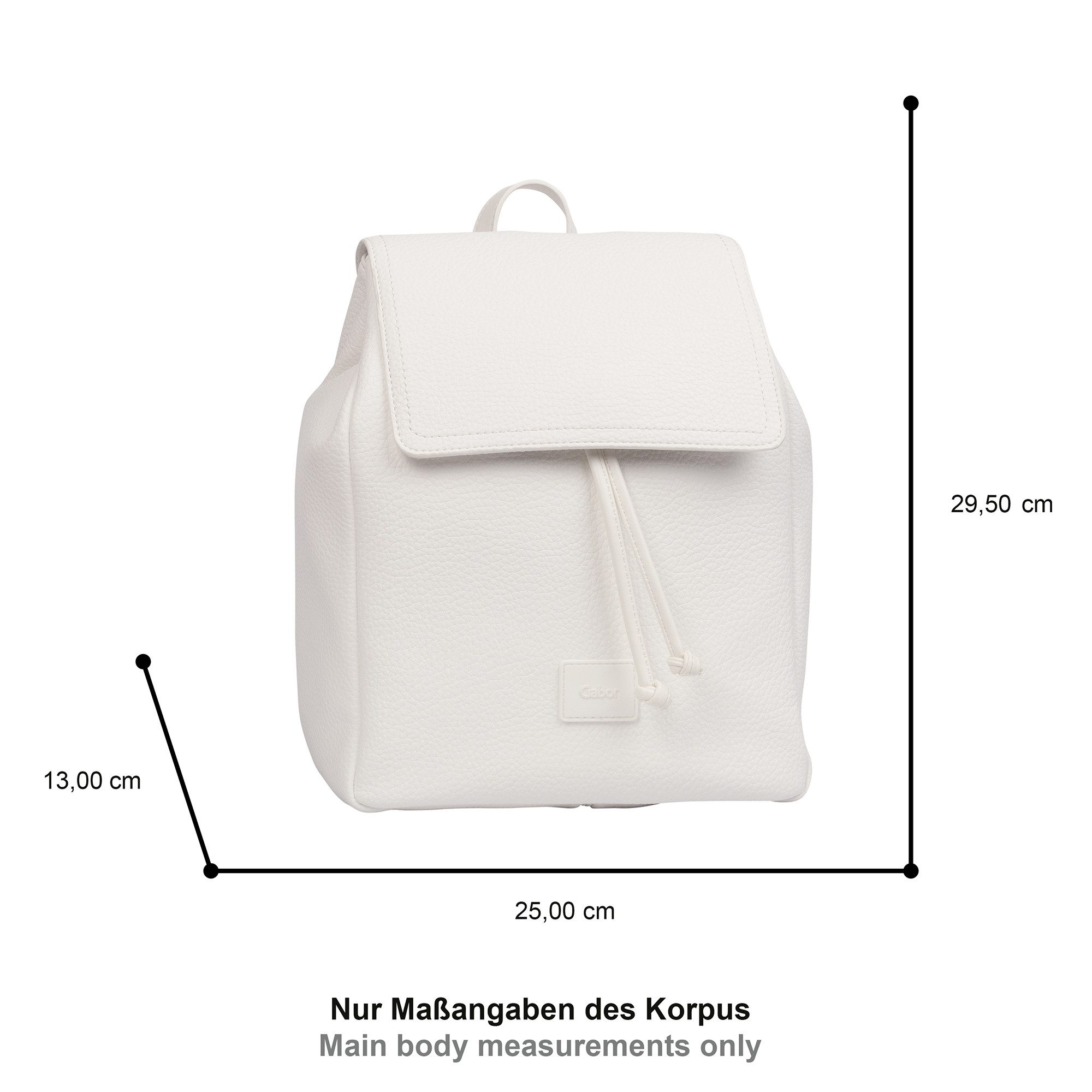 Gabor Rucksack Elfie, aus fein genarbtem, glattem Kunstleder und mit einem Logo Rubber Patch