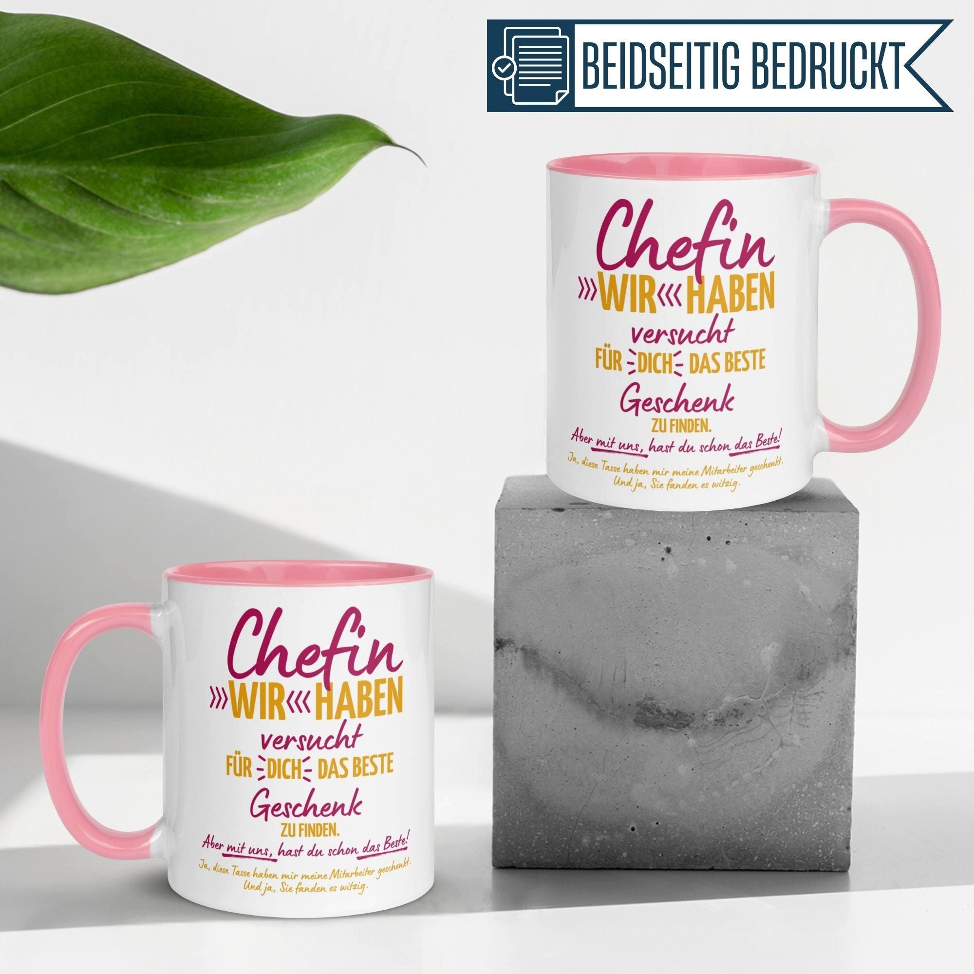 Momentals Tasse Chefin Geschenk „Wir haben versucht das beste Geschenk zu finden“, Gratis Versand · Links-&Rechtshänder · Spülmaschinenfest
